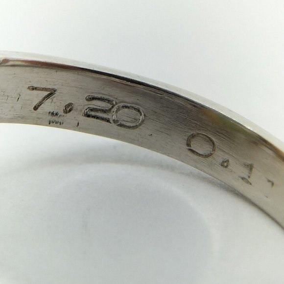 Genuine 7.2 CT Opal Stone + Diamonds White Platinum 900 Gold Ring US Sz 5.75 - Picture 9 of 14